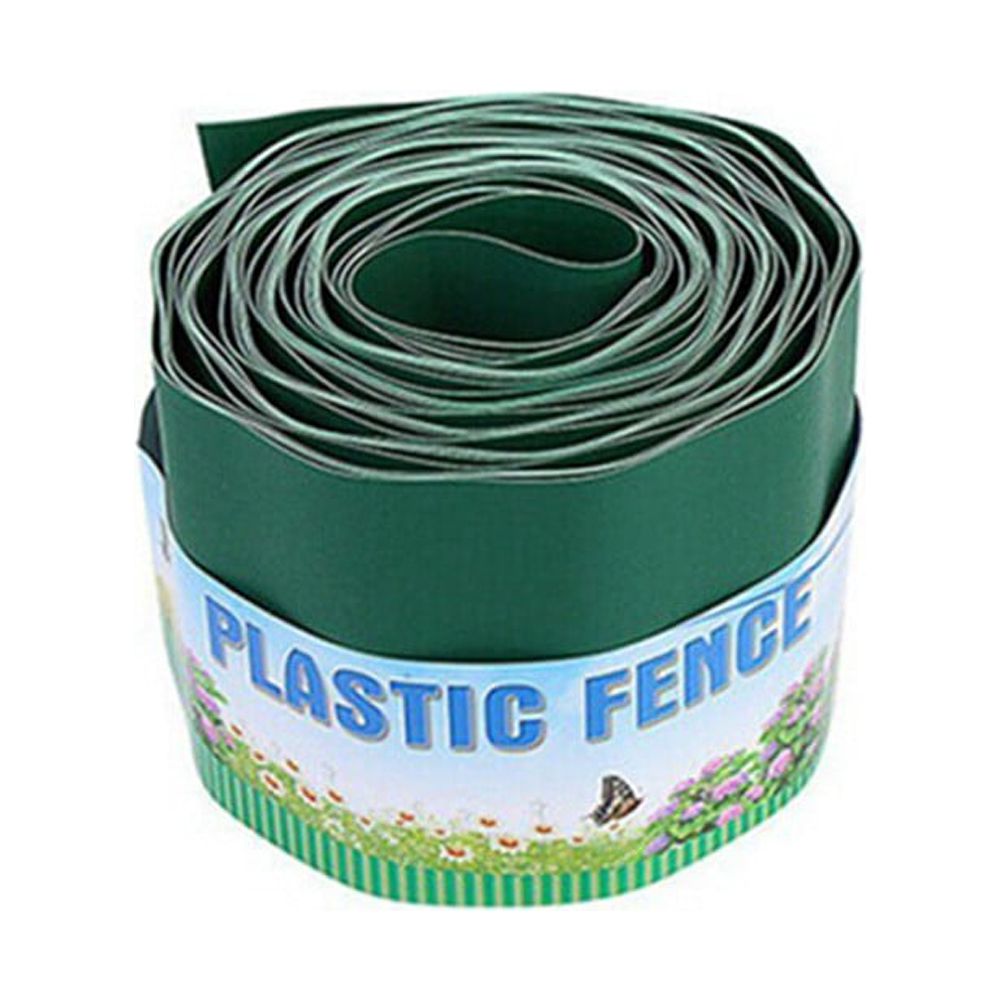 CHENGSI for Flexible Lawn Edging Border Fence 9M Roll Garden Grass Edge Path Divider Waterproof Plastic Barrier for Flower Beds Landscaping Green 10cm Height